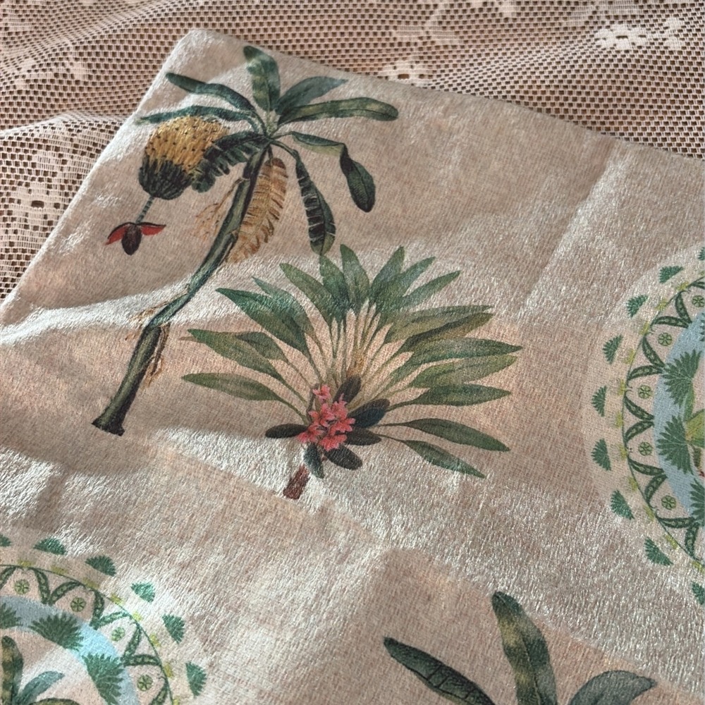Krsnaa Mehta Tropical Palm Tree Crane Butterfly Botanical Chic Pillow Covers - Picture 14 of 16